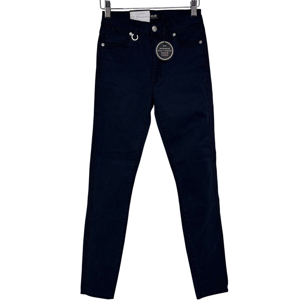 Neuw Vintage Skinny Jeans Shadow Black Japanese Silk Touch Denim 26 Emo Skater